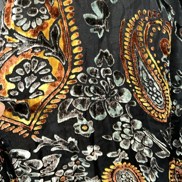 UMGEE VELVET BURNOUT KIMONO FLORAL PAISLEY SIZE S/M - Picture 3 of 6